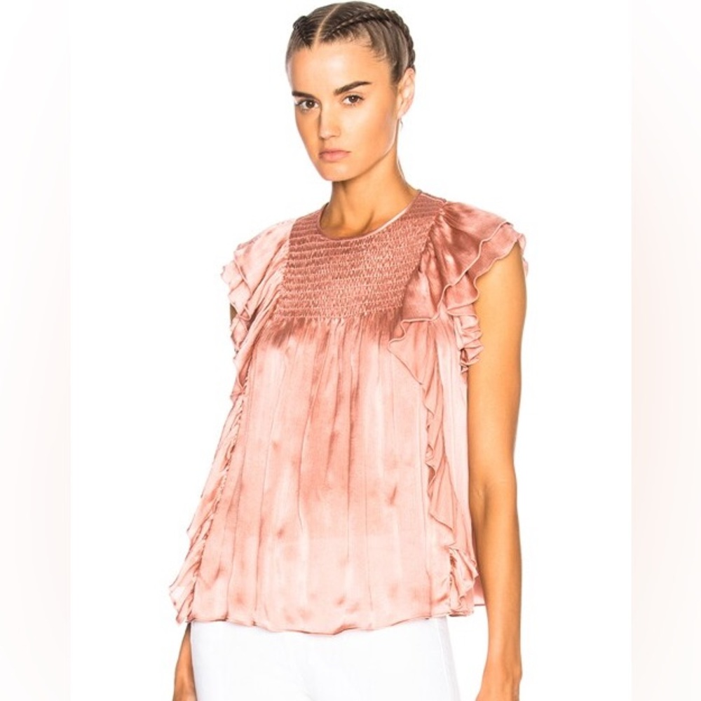 Ulla Johnson Ruffled Blouse in Dusty Rose